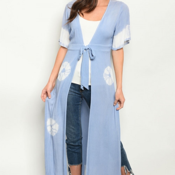 Private Label Tops - Tie Dye Duster Kimono